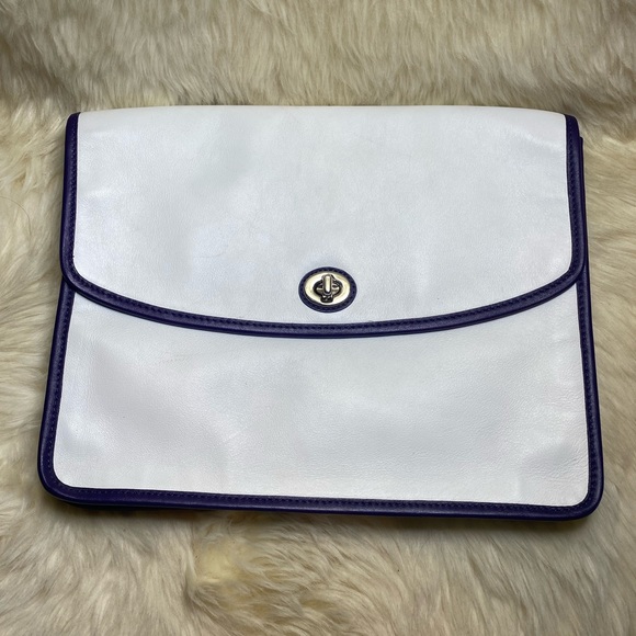 Coach Bags Coach Leather Turnlock Laptop Case Poshmark